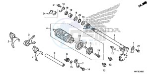 CBR1000S1 2ED - (2ED) drawing GEARSHIFT DRUM