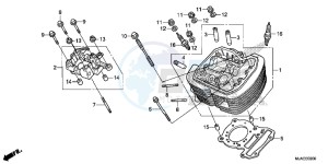 VT750CSE Shadow - VT750CS-E UK - (E) drawing FRONT CYLINDER HEAD