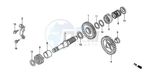 XR400R drawing KICK STARTER SPINDLE