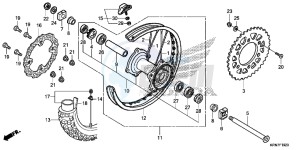 CRF250RF CRF250R Europe Direct - (ED) drawing REAR WHEEL