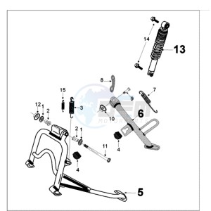 TWEET 50 PMX drawing REAR SHOCK AND STAND