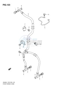 AN400 (E3-E28) Burgman drawing FRONT BRAKE HOSE (AN400L1 E33)