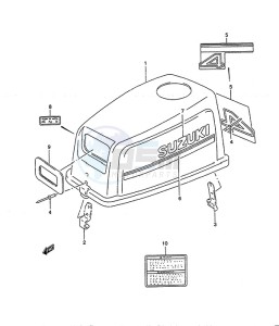 DT 4 drawing Engine Cover (1994 to 1996)