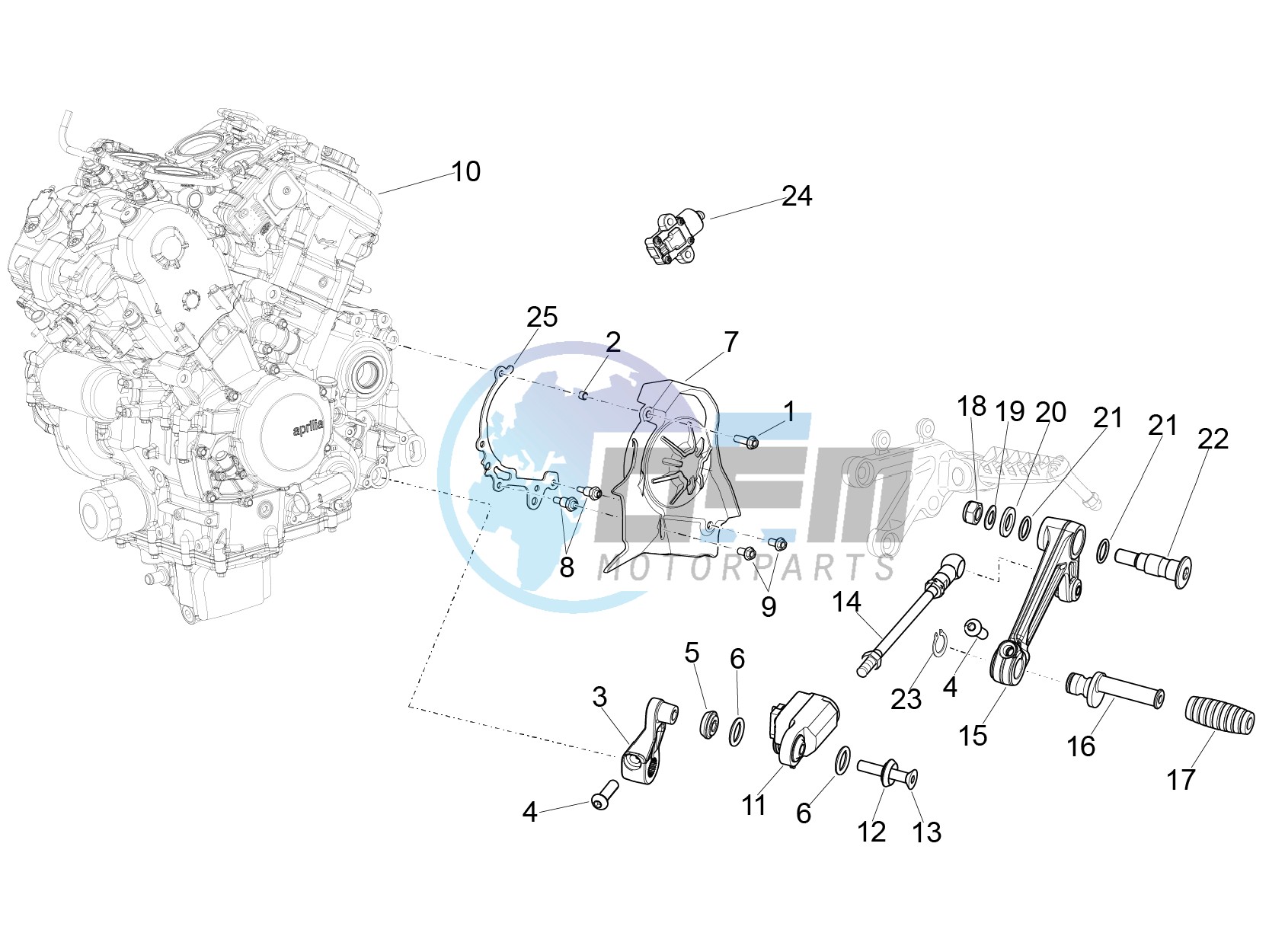 Engine-Completing part-Lever