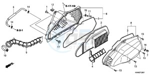 WW125EX2C drawing AIR CLEANER (WW125EX2C/EX2D/EX2E/D)