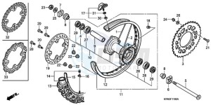 CRF250R9 ED / BLA CMF drawing REAR WHEEL