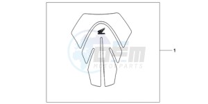 CB600FA9 UK - (E / ABS MKH) drawing TANK PAD/FUEL LID