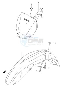 RM250 (E3-E28) drawing FRONT FENDER (MODEL K1 K2 K3)