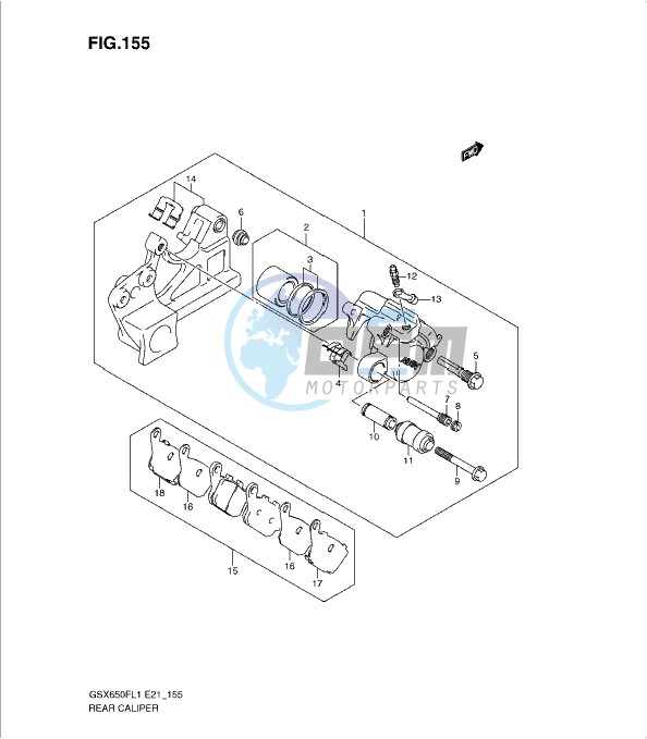 REAR CALIPER (GSX650FUL1 E24)