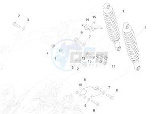 Medley 150 4T ie ABS (APAC) drawing Rear suspension - Shock absorber/s