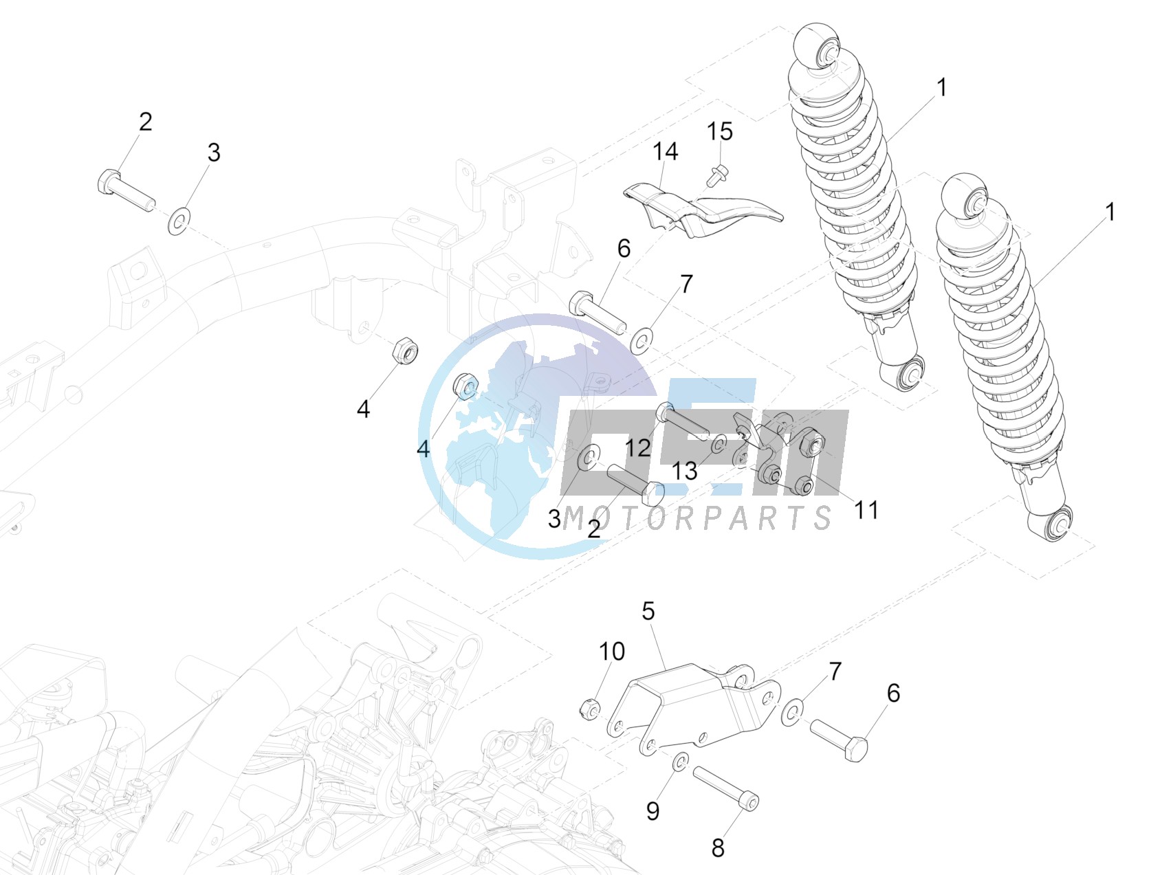 Rear suspension - Shock absorber/s