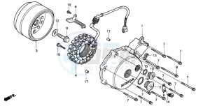 VT750C3 drawing LEFT CRANKCASE COVER/ GENERATOR