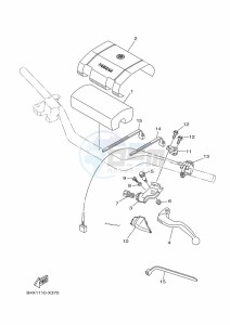 YZ125 (B4X6) drawing HANDLE SWITCH & LEVER