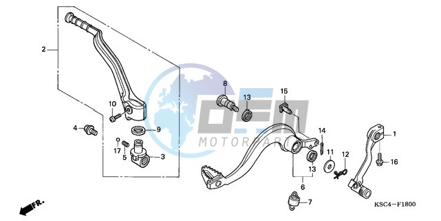 PEDAL/KICK STARTER ARM