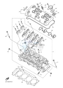 YZF-R1 998 R1 (2CR1 2CR2) drawing CYLINDER HEAD