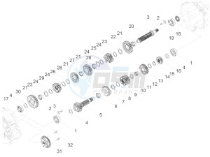 V7 III Special 750 e4 (EMEA) drawing Gear box - Gear assembly