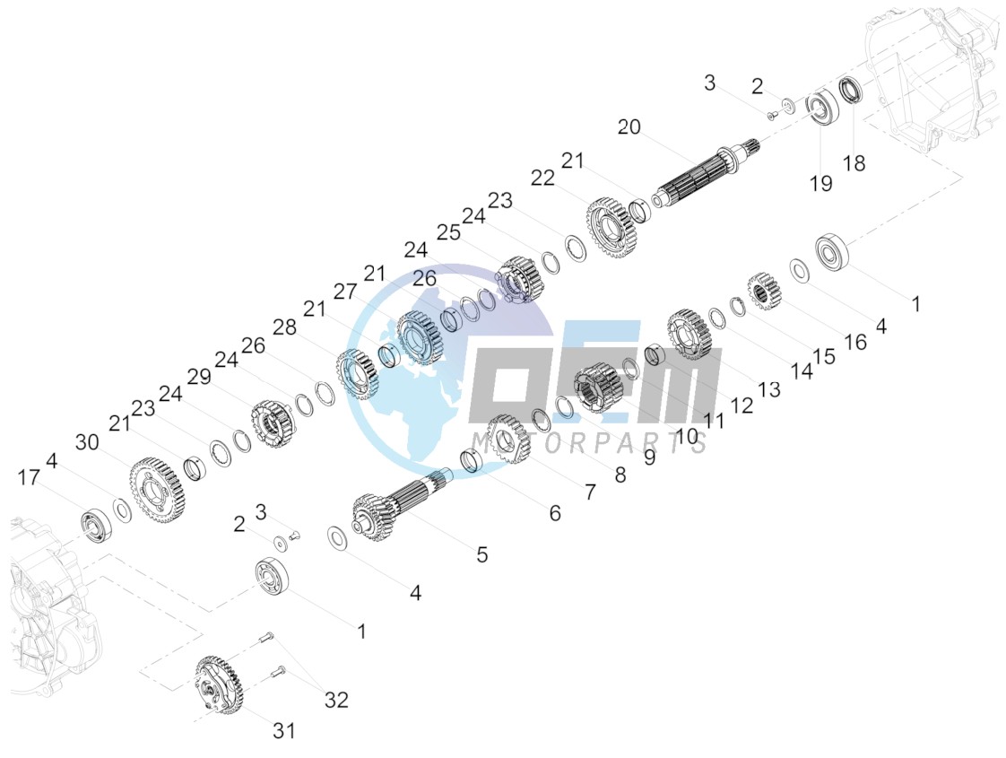 Gear box - Gear assembly