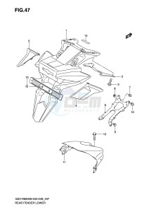 GSX-R600 (E3-E28) drawing REAR FENDER LOWER