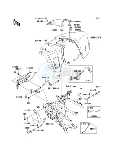 KFX700 KSV700-A2 EU drawing Front Fender(s)