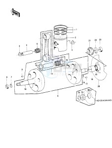 KD 125 A (A-A2) drawing CRANKSHAFT_PISTON_ROTARY VALVE