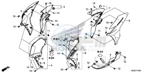 CB500FAE CB500F ABS UK - (E) drawing MIDDLE COWL