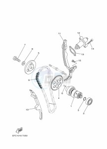 XT250 (B7C3) drawing CAMSHAFT & CHAIN