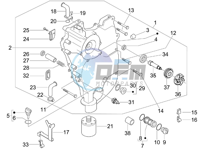 Flywheel magneto cover - Oil filter