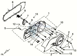 VS 125S drawing CRANKCASE COVER / GASKET