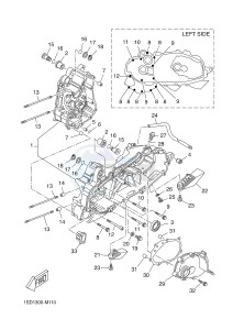 YP400R X-MAX 400 X-MAX 400 (1SD1 1SD1 1SD1) drawing CRANKCASE