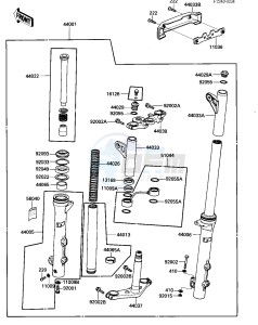 ZN 700 A [LTD SHAFT] (A1-A2) [LTD SHAFT] drawing FRONT FORK