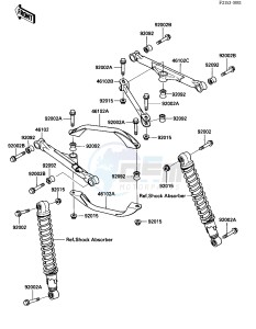 KLF 300 A [BAYOU 300] (A1) [BAYOU 300] drawing REAR SUSPENSION