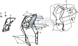 CROX 50 (AE05W6-NL) (L5-M1) drawing FRONT COVER / INDICATORS / INNER LEG SHIELD