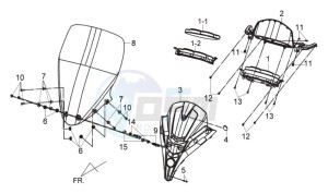 GTS 125 EFI drawing METER ASSY - WIND SCREEN