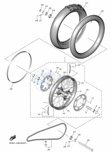 WR450F (BDB4) drawing REAR WHEEL