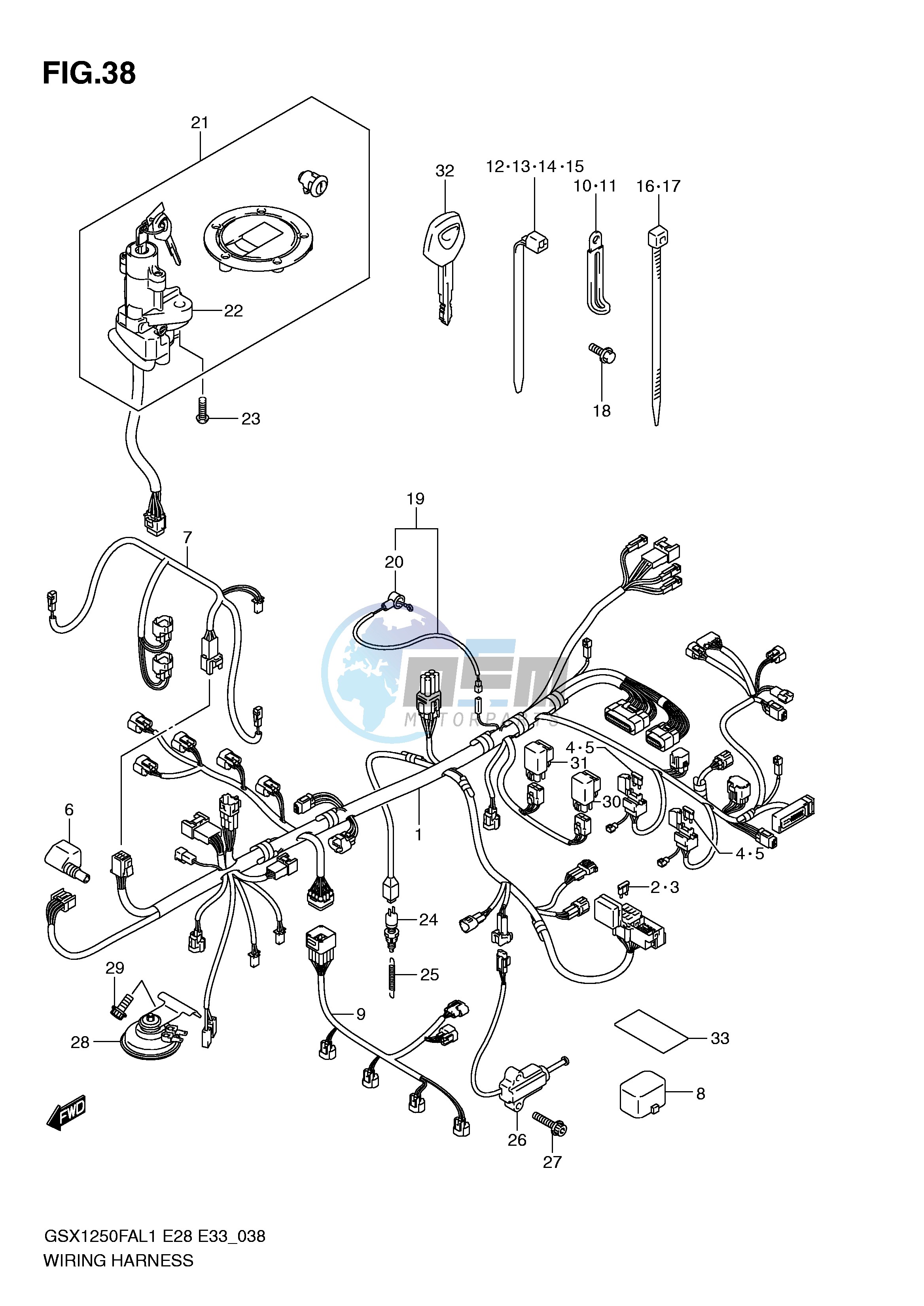 WIRING HARNESS (GSX1250FAL1 E28)