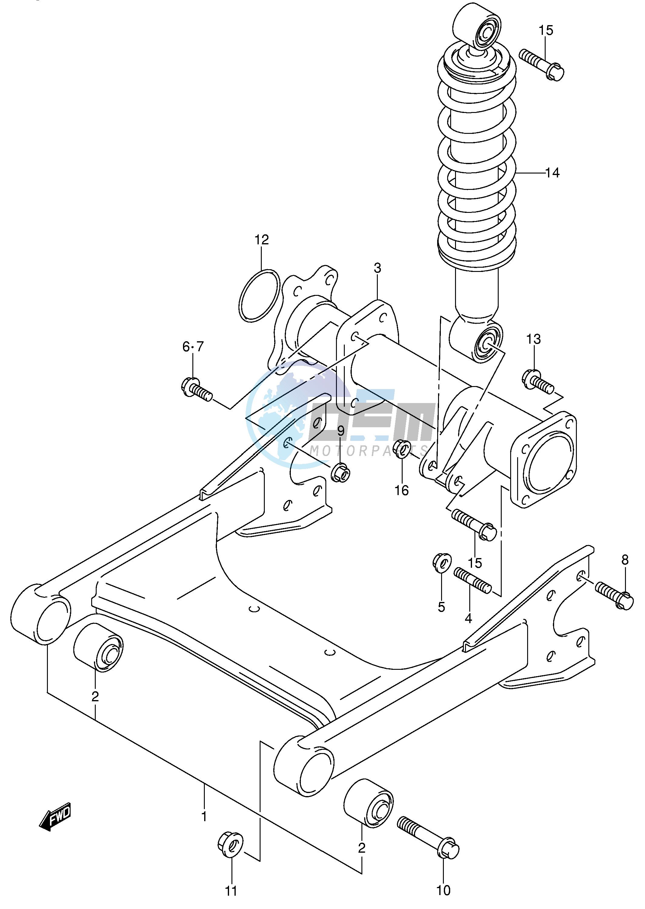 REAR SWINGINGARM (MODEL K2 K3 K4)