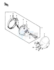 KZ 400 S PSPECIAL] (S2-S3) [SPECIAL] drawing HEADLIGHT -- 76-77 S2_S3- -