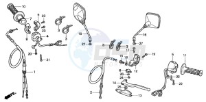 NX125 drawing HANDLE LEVER/SWITCH/CABLE