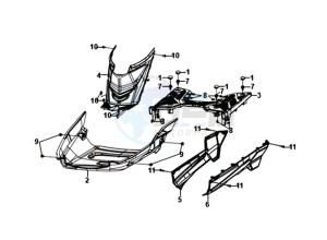 ORBIT III 125 (L8) EU EURO4 drawing FLOOR PANEL /  FRAMECOVER