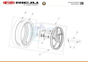 BYE-BIKE-25-KM-H-EURO4-HOLLAND-WHITE drawing FRONT WHEEL