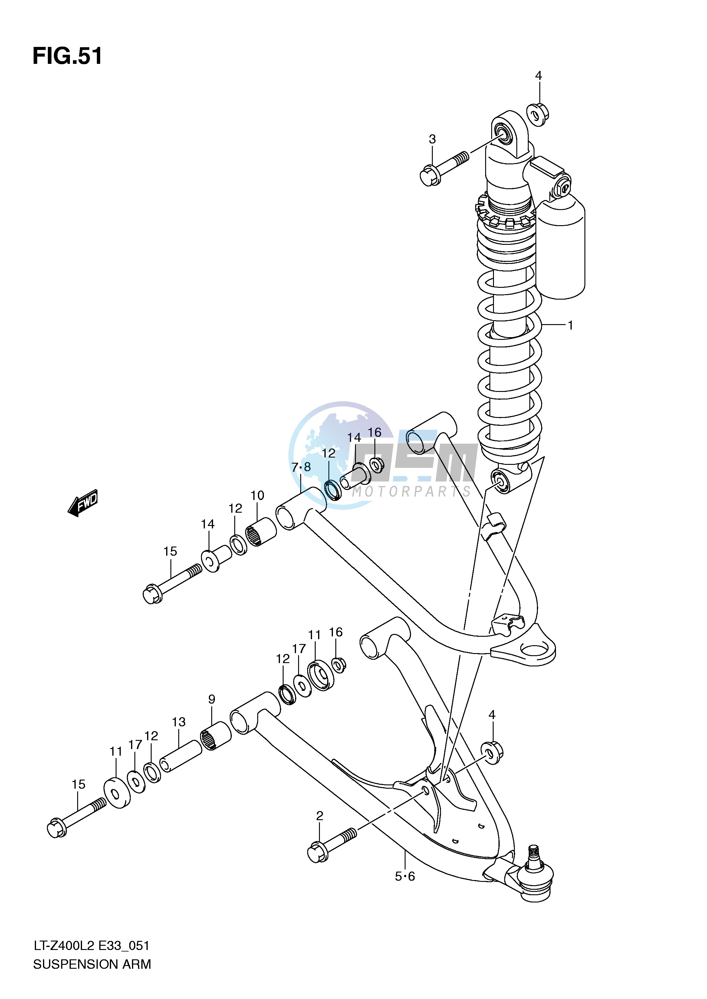 SUSPENSION ARM (LT-Z400L2 E33)