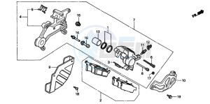 CR250R drawing REAR BRAKE CALIPER