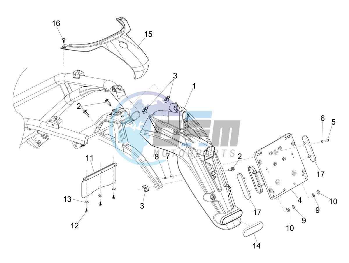 Rear cover - Splash guard