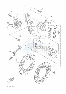 YP400RA XMAX 400 ABS (BL16) drawing FRONT BRAKE CALIPER