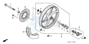 CBR125RWA Europe Direct - (ED / WH) drawing FRONT WHEEL