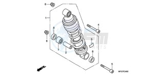 CB600F9 UK - (E / MKH) drawing REAR CUSHION