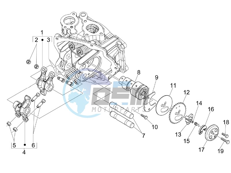 Camshaft - Rocking levers support unit