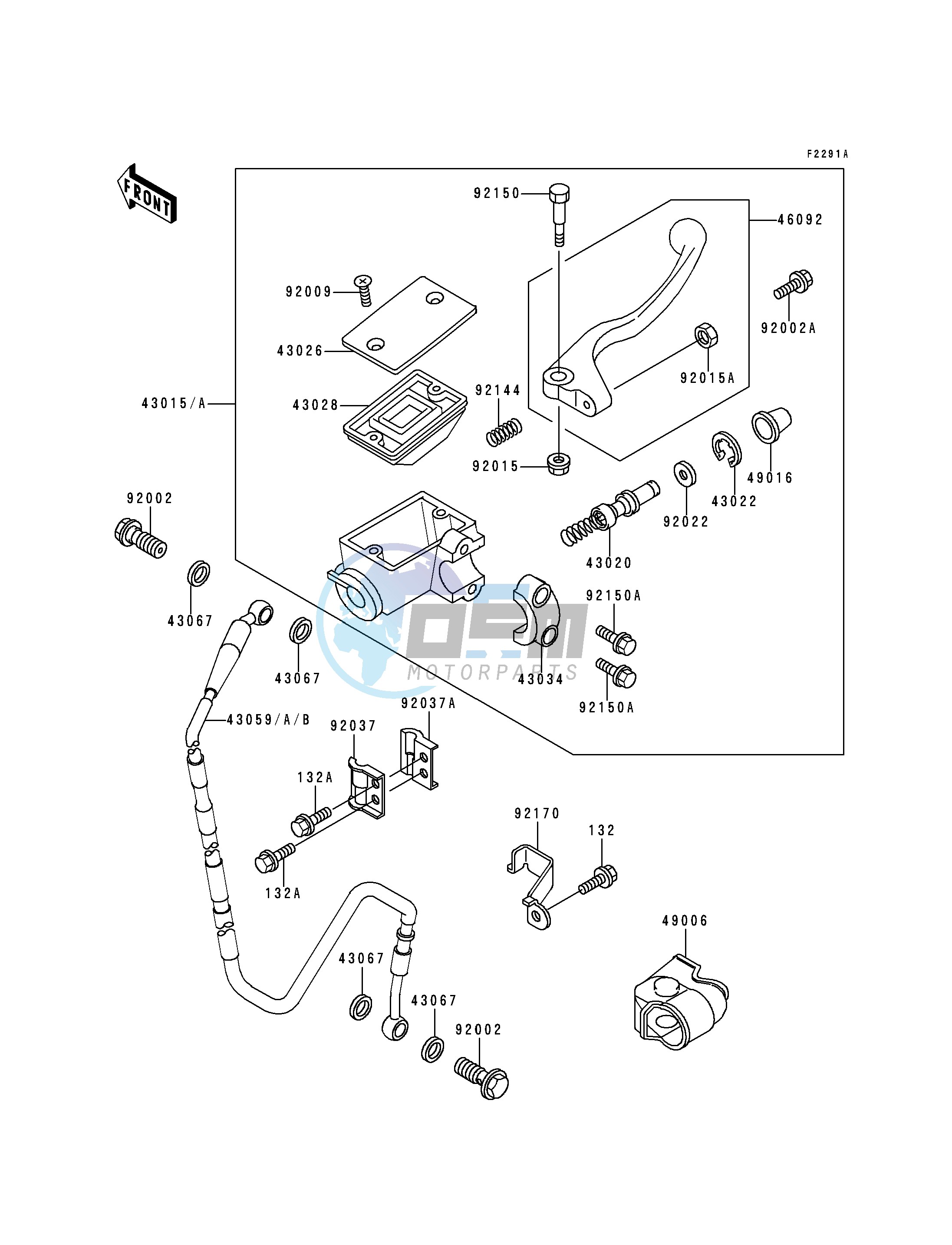 FRONT MASTER CYLINDER-- KX500-E6_E7_E8- -