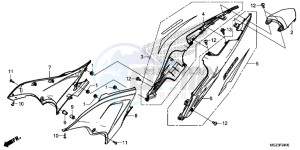 CBR500RE CBR500R UK - (E) drawing SIDE COVER/ REAR COWL