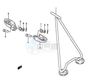 RM250 (T-V-W-X-Y) drawing STAND - FOOTREST